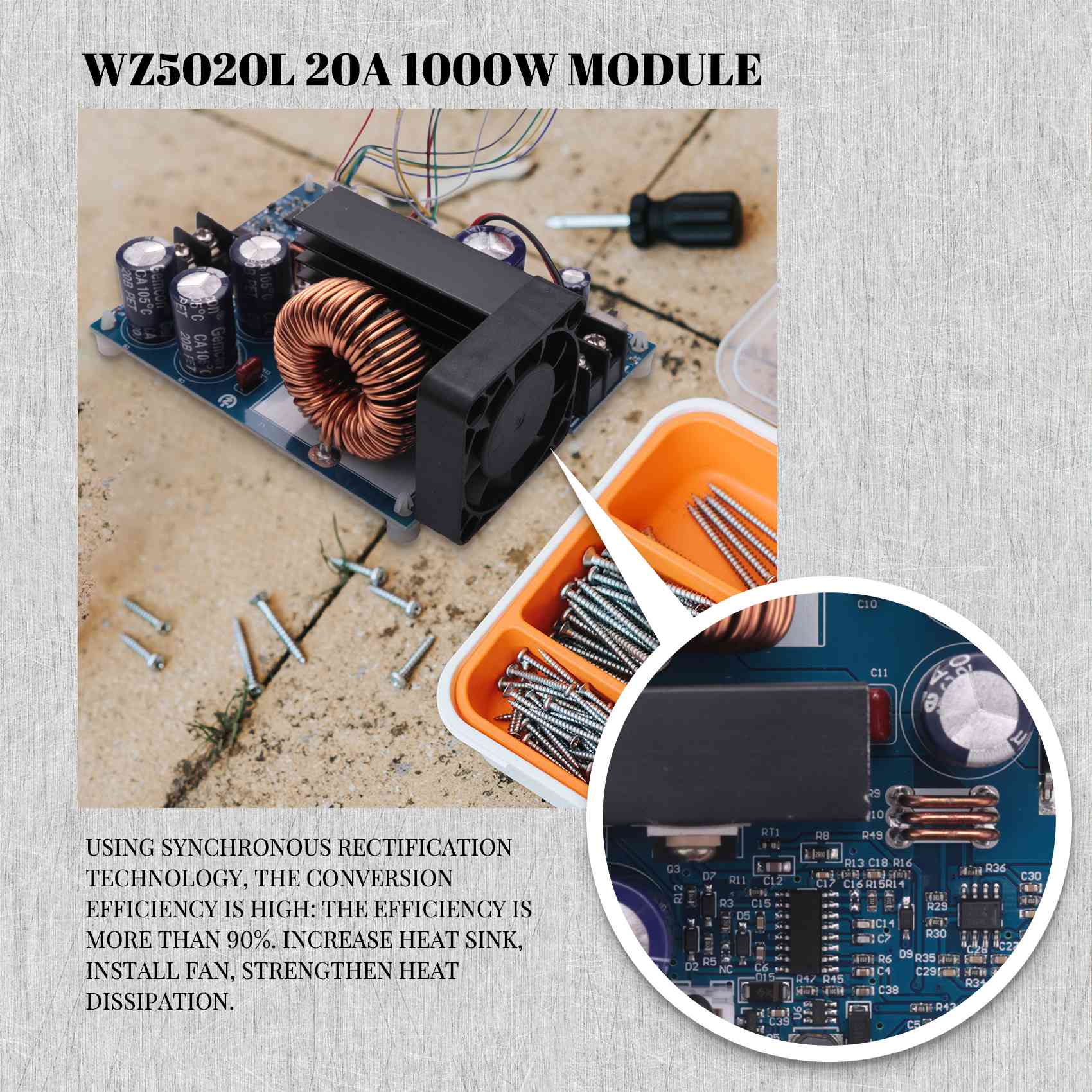 Persevering- WZ5020L 20A 1000W - огляд і ціна Step Down Dc Power Supply Module 1000W