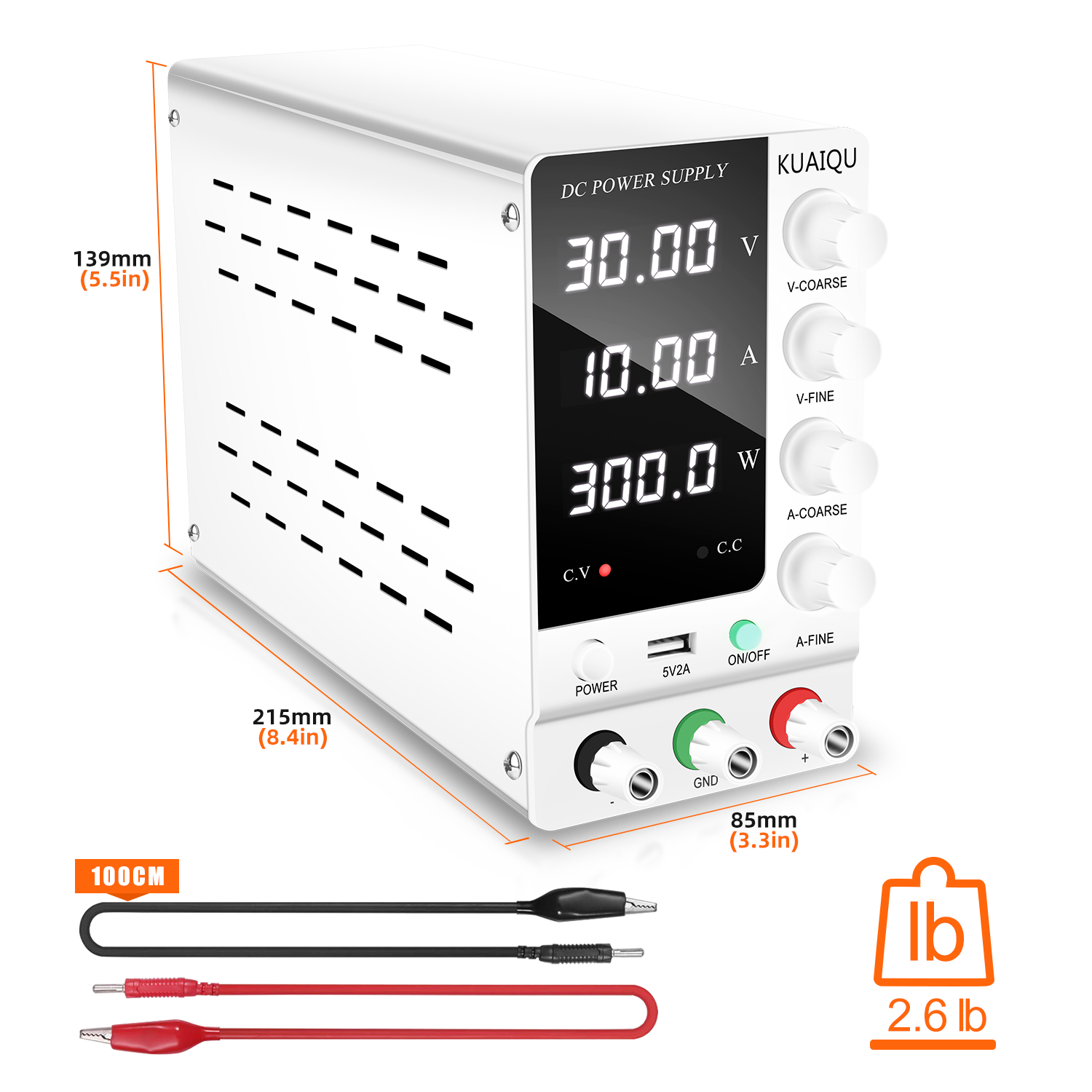 KUAIQU Lab DC Power Supply 30V - огляд і ціна High Precision Adjustable Lab Power Supply 120V 3A